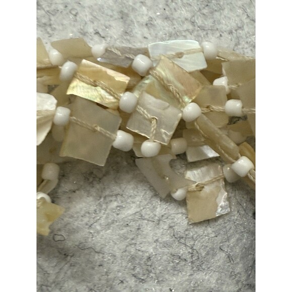 Multi Layer Stretch Wood Bracelet Good Stretch Wood Multi Toned 7” - Picture 4 of 7